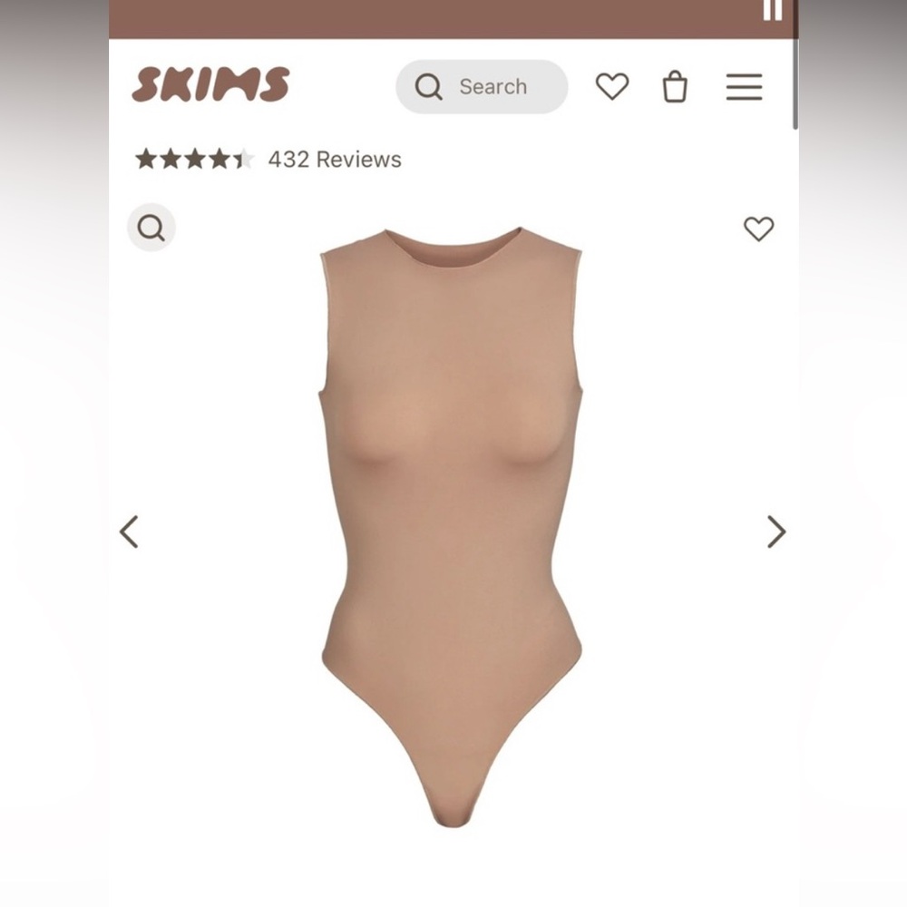 SKIMS Sleeveless Thong Bodysuit – 2 Pack – Size Large – Nude & Black